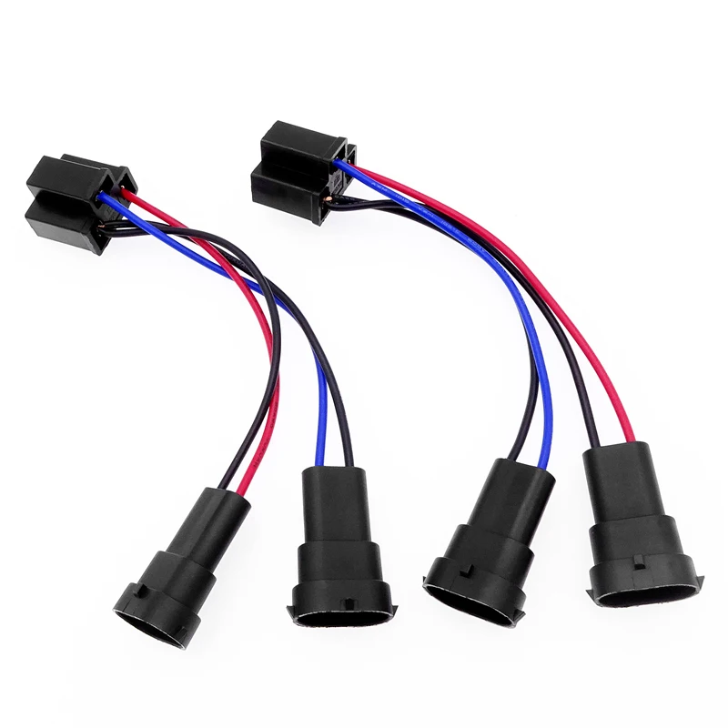 1 Pair Car Headlight Light Harness Dual Beam Conversion Cable Socket Plug Adapter For H4 To H11 Wire Harness Car Accessories
