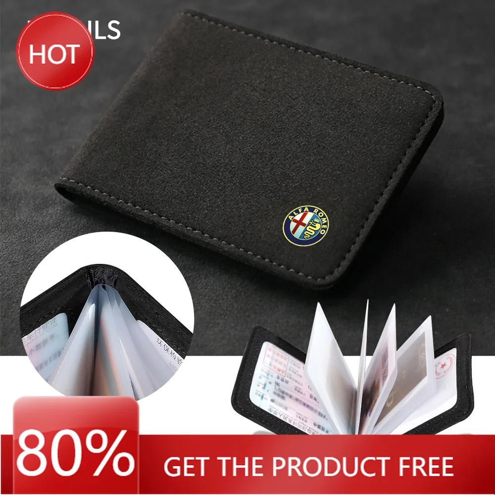 

Hub Caps 1pc Car Wallet Driver License Bag ID Passport Card Package For Alfa Romeo Giulietta GT 159 147 156 Mito Brera Giulia F1