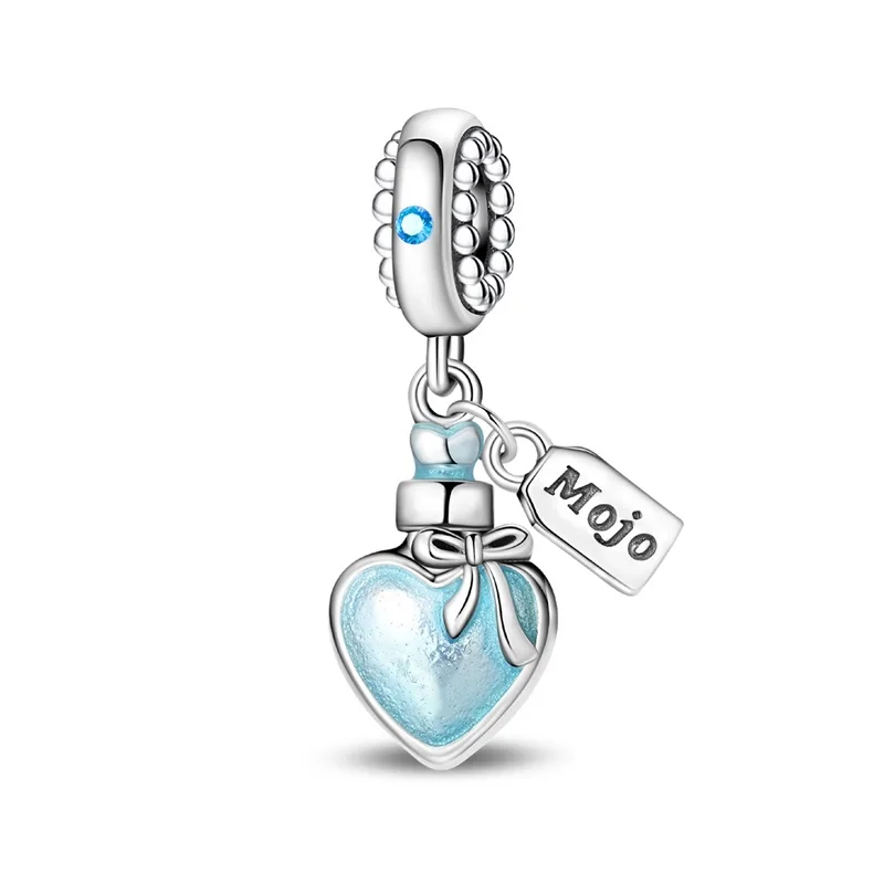 Original 925 Sterling Silver Charm Beads Magic Wishing Bottle Pendant Dangle Fit DIY Bracelet Charm Women Jewelry Gift