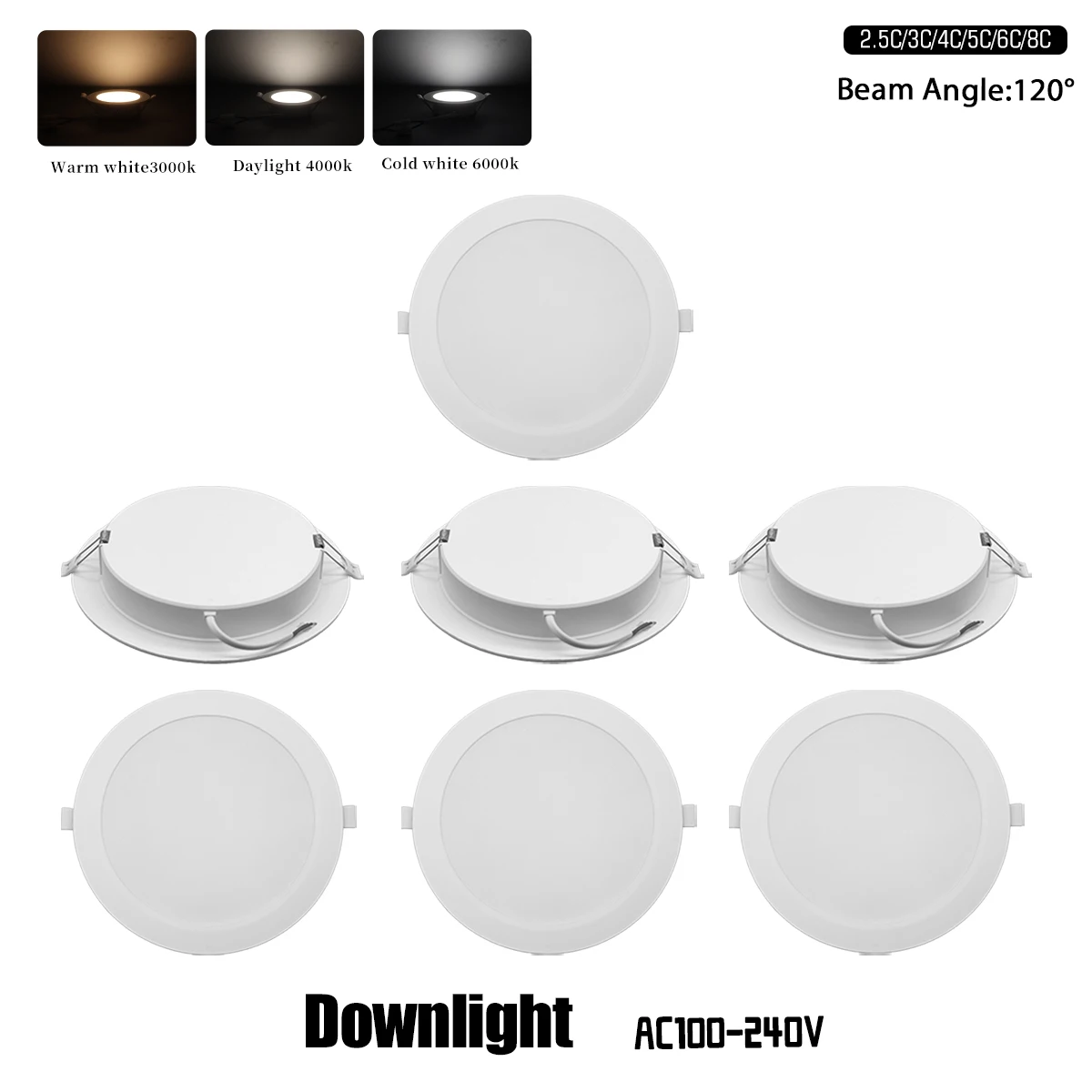 

40PCS 100V-240V Recessed Ultra-thin LED Downlight Ceiling Lamp Warm Natural Lighting 3000K-6000KSupermarket 6W 10W 14W 17W 24W