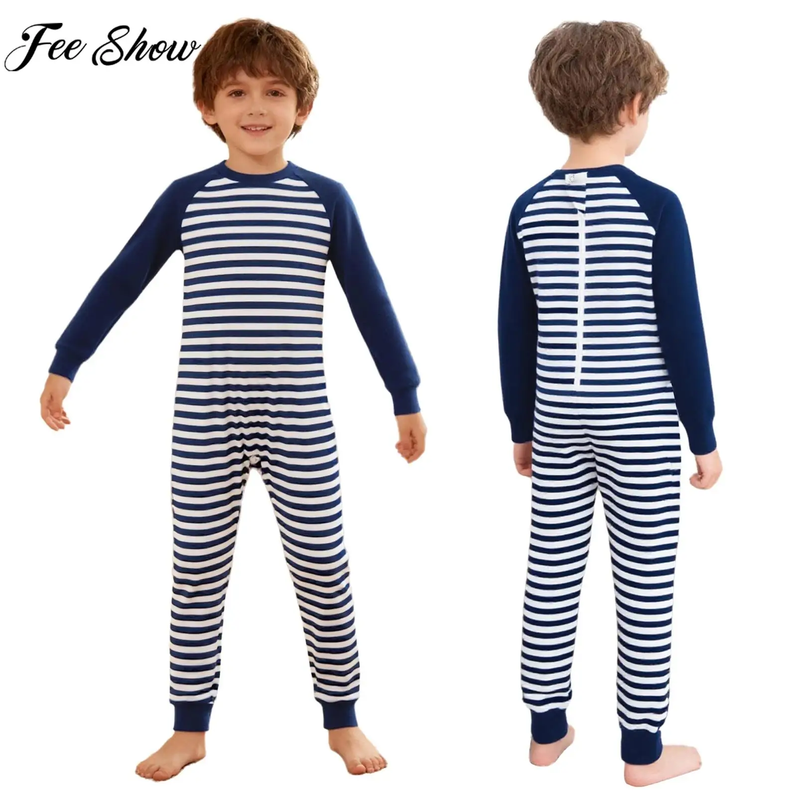 Children Boys Girls Special Needs Adaptive Clothing Back Zipper Anti-Strip Jumpsuit Romper Sleepwear Homewear for ASD Kids