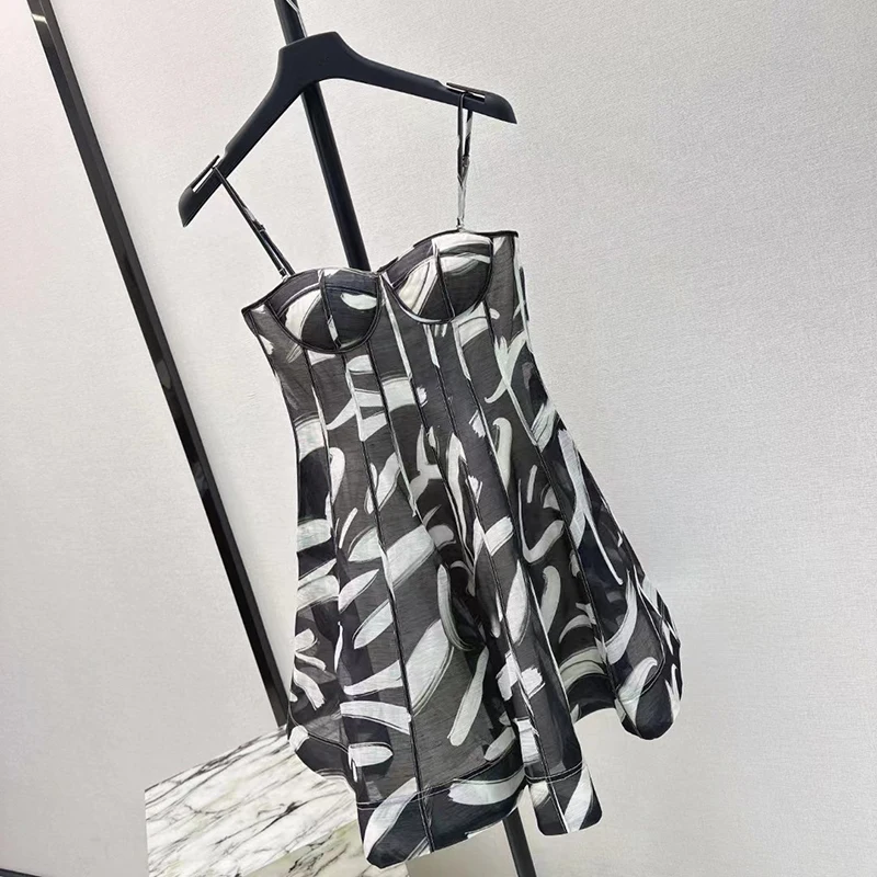 Vestido camisola de lino para mujer, prenda Sexy con espalda descubierta, de alta calidad, para verano, novedad, Y2K, 2024