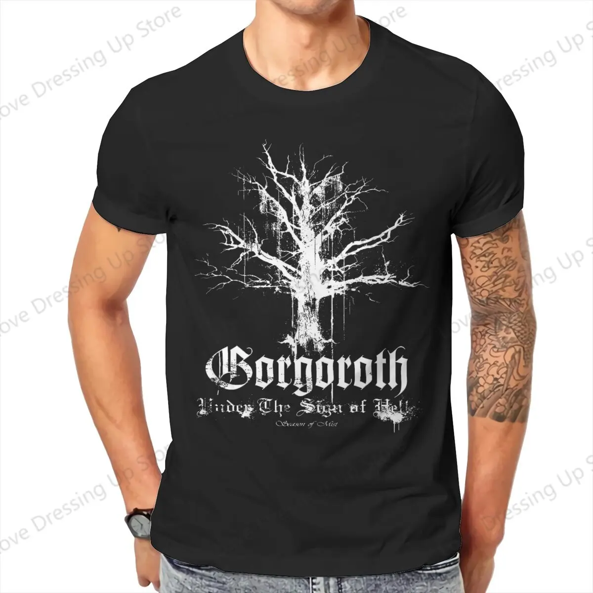 

100% Cotton T-shirt t shirt men Gorgoroth Under The Sign Tree Summer Sweat Absorption Casual Short Sleeves S-6XL