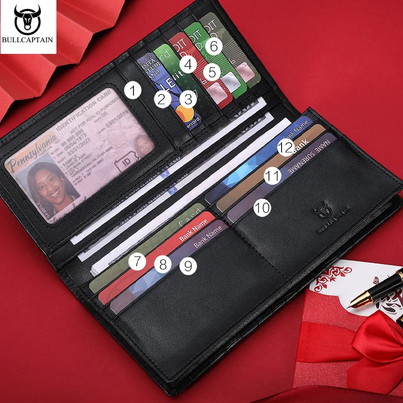 بولكابتن محفظة رجالي من الجلد الطبيعي منتج مميز محافظ من جلد البقر للرجال محفظة قصيرة Portfeuille Homme محافظ قصيرة