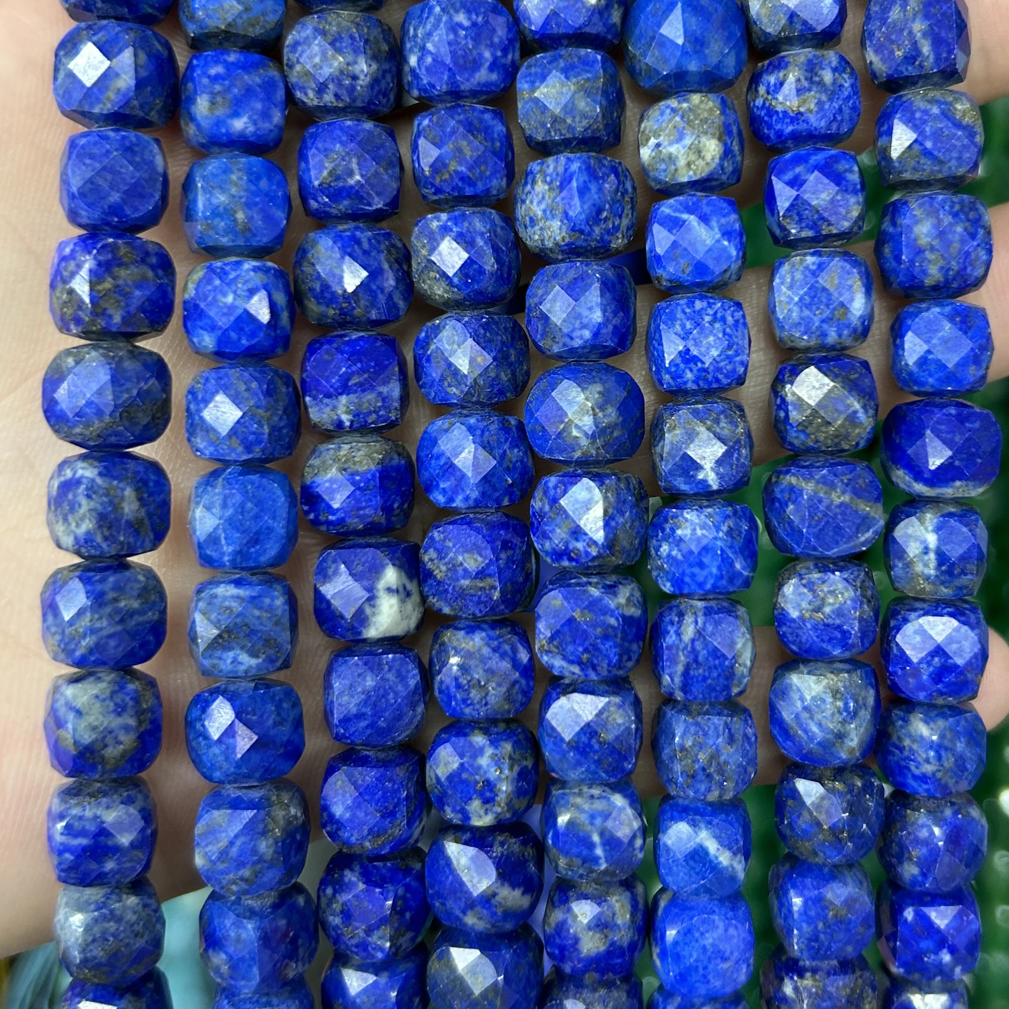 

Blue Lapis Lazuli Cube Faceted Beads Natural Stone Beads Gemstone Beads For Bracelet Necklace 8-9mm 15''