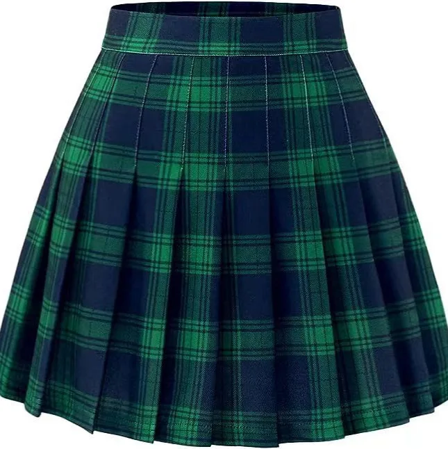 Harajuku – demi-mini jupes courtes à carreaux pour femmes, jupe de danse plissée taille haute, été