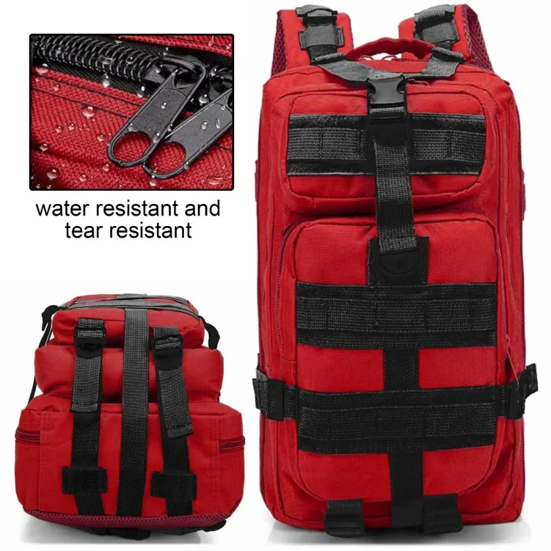 

Camping GEAR Large Waterproof 30L Tactical Backpack Durable Red Molle Pack Bag for Camping for Outdoor Adventures