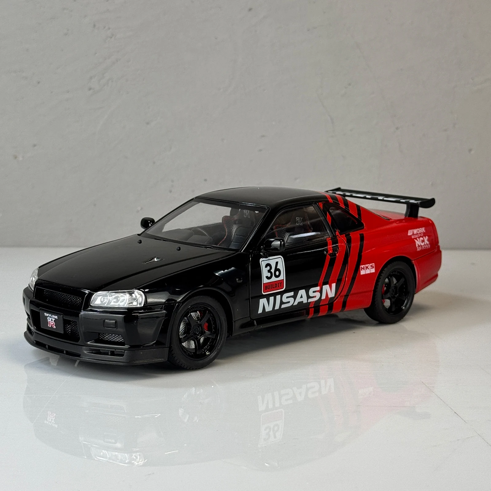 1:24 gtr r34 modifizierte florale Version Horizont ist Sound & Light schnell und wütend Super Racing Legierung Druckguss Modell auto Junge