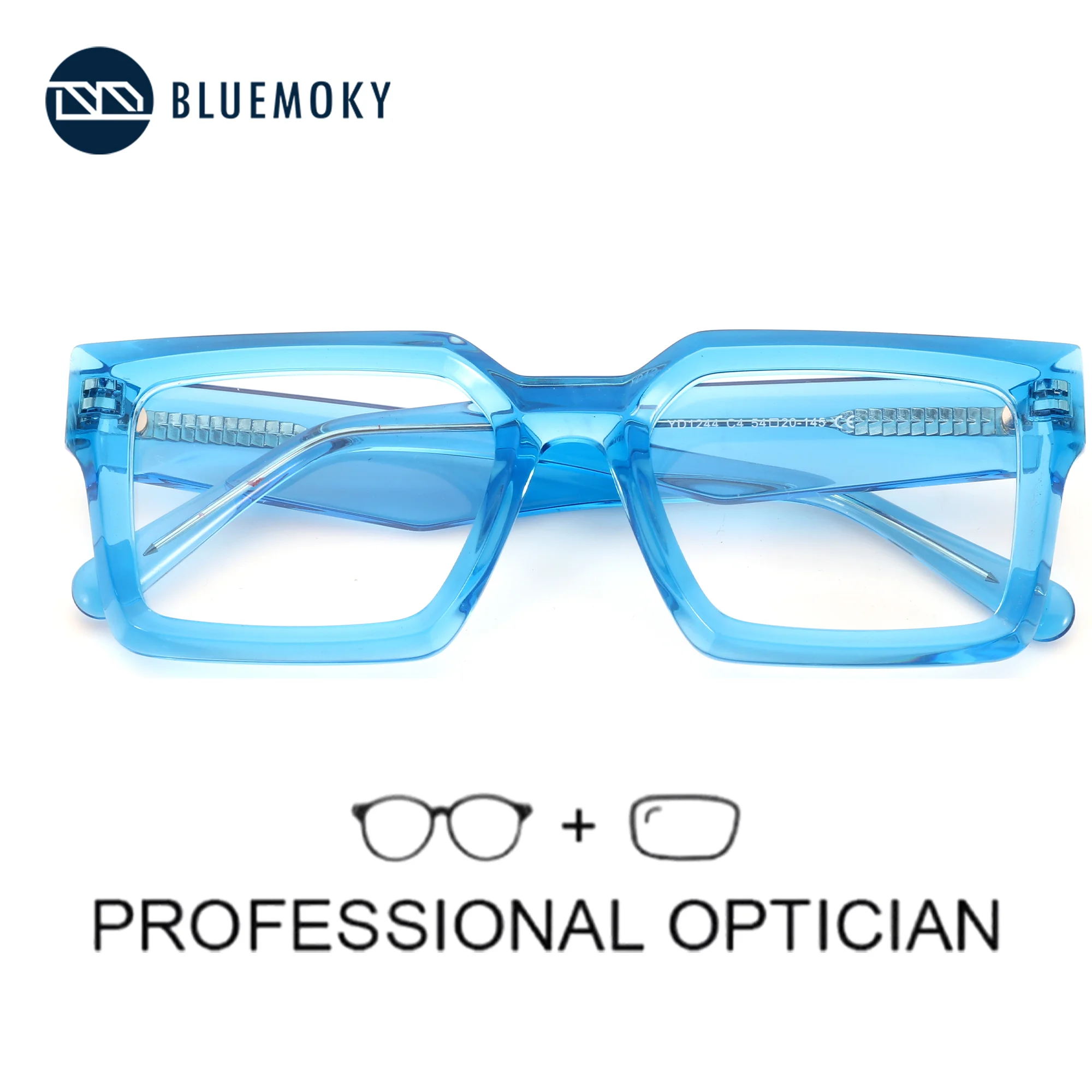 

BLUEMOKY M Size Acetate Rectangle Prescription Glasses For Men Photochromic Optical Eyeglasses Progressive Eyewear