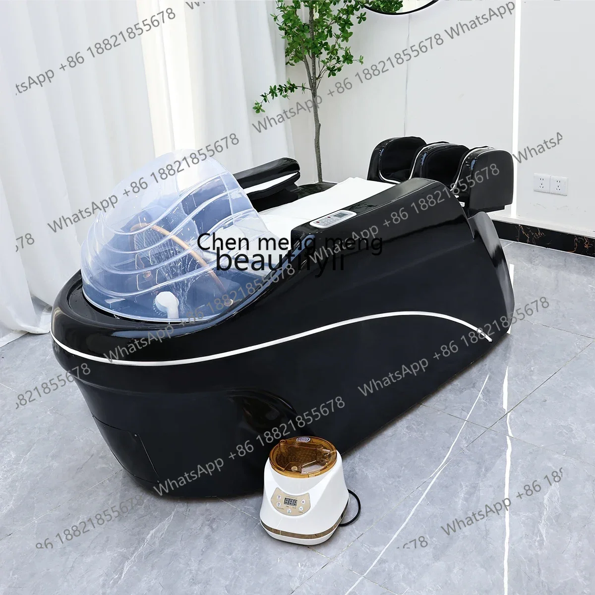 

Intelligent electric massage shampoo bed Barber shop Automatic water circulation fumigation head treatment bed5556
