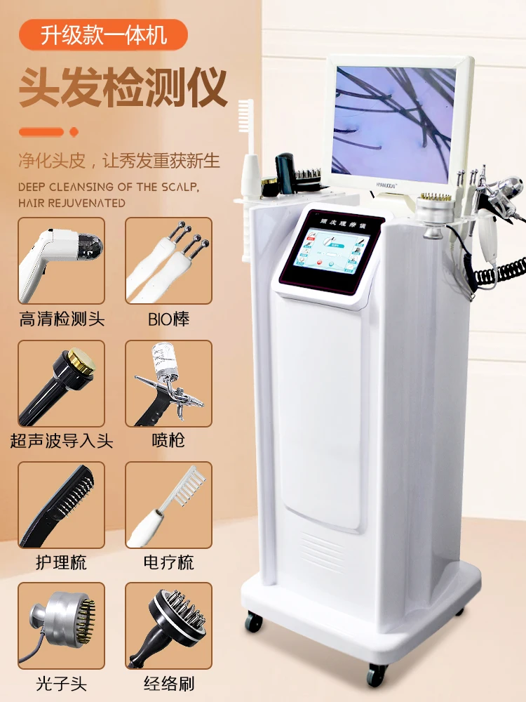 Scalp hair detector, head therapy machine, head physiotherapy, hair loss prevention, barber shop, hair follicle high-definition