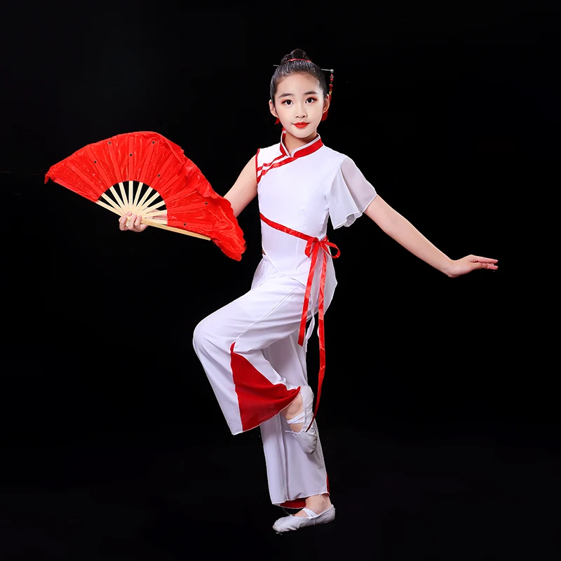 Children's dance performance costume, classical dance performance, Chinese style practice costume, fan dance