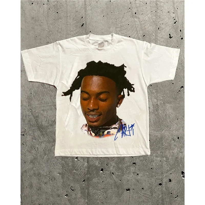 مريحة قصيرة الأكمام تي شيرت رجالي فضفاض صالح الهيب هوب نمط القطن طاقم الرقبة مستقلة Leisu Harajuku العصرية Y2K تي شيرت