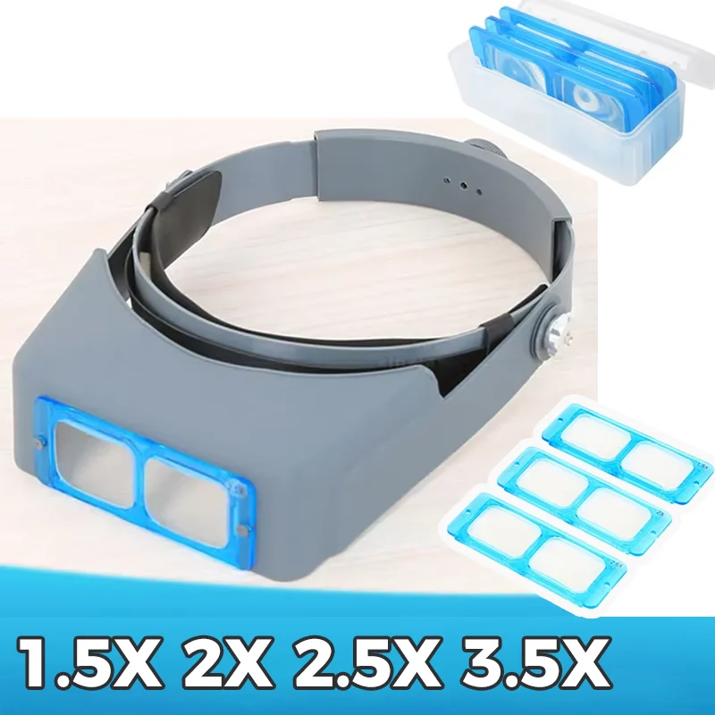 

Лупа-очки Optivisor 1.5X/2X/2.5X/3.5X с 4 линзами для ремонта часов, ювелирных изделий и чтения