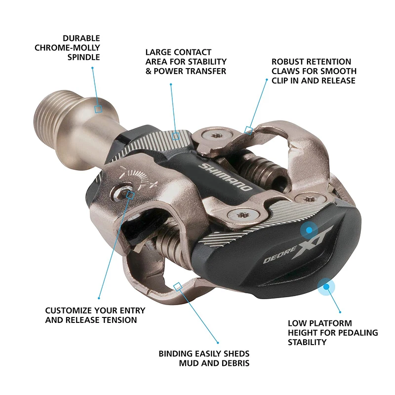 SHIMANO Deore PD-M8100 MTB Bicycle Pedal Road Bike Mountain Bike Professional Competition M8000/M8100 Self-Locking SPD Pedal