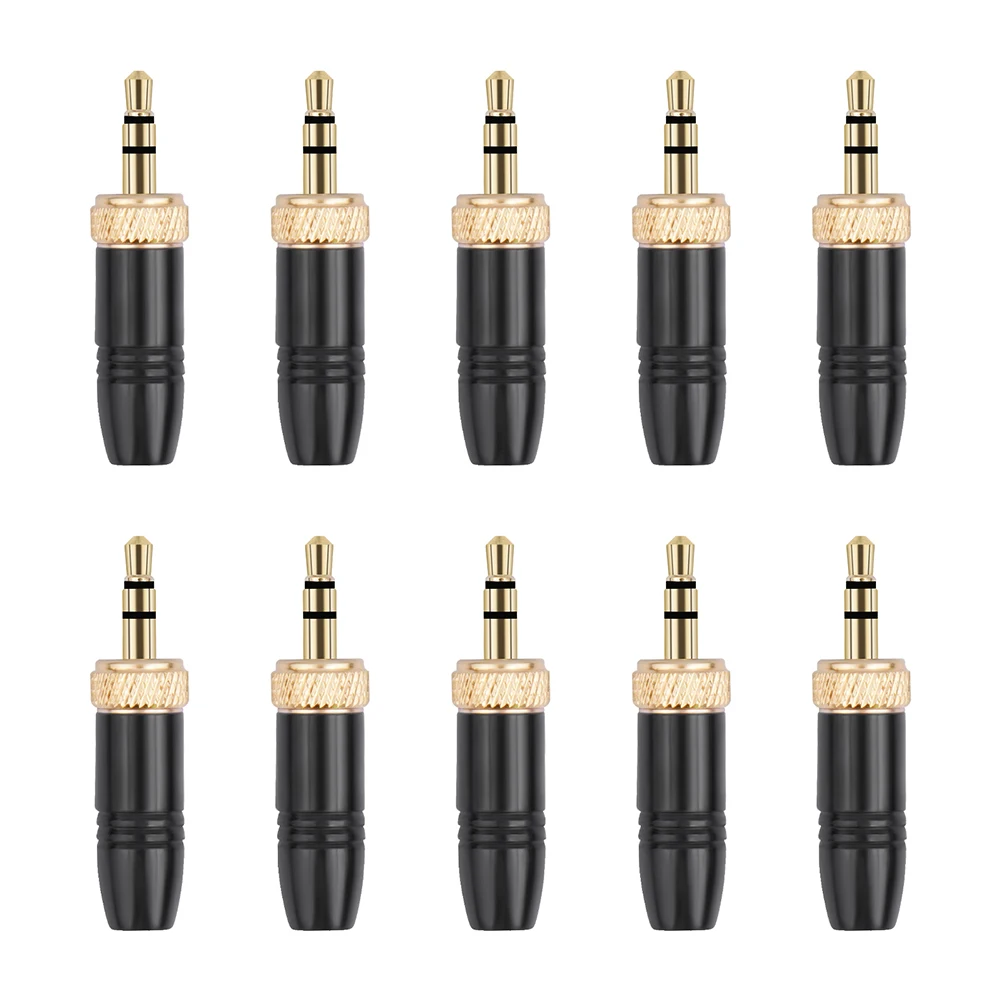 3.5mm Audio Plug with M6 Internal Thread Metal Connector Stereo Headphone Jack Male Plug for Sony UWP-D22 &Sennheiser Microphone