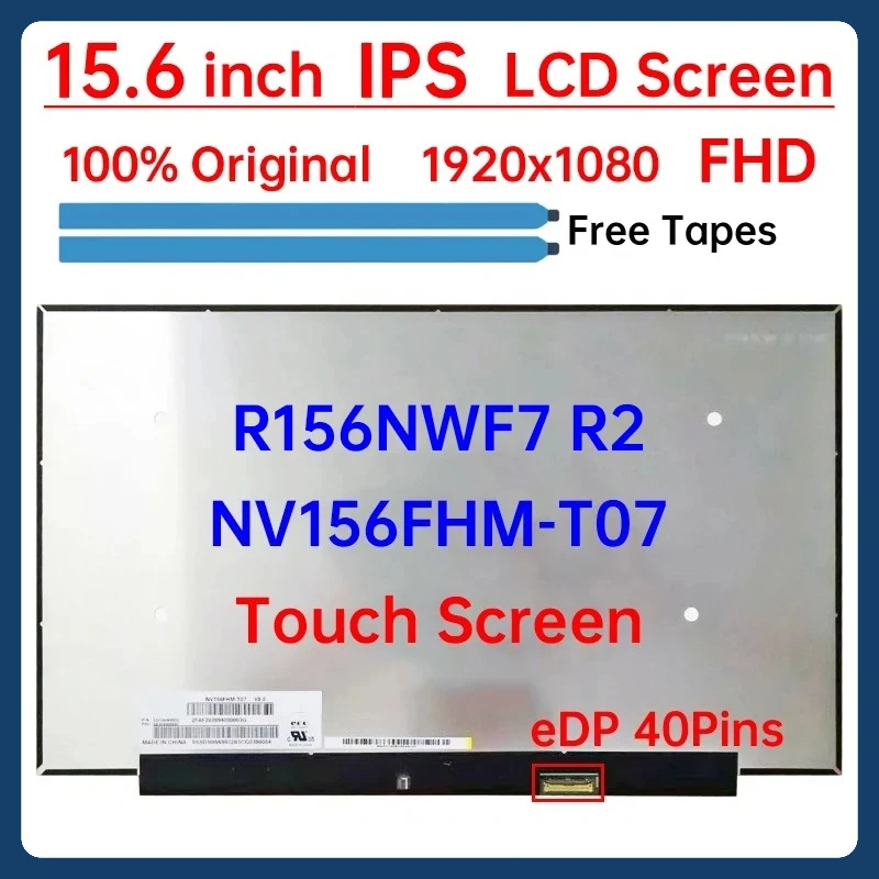 15.6 Inch Laptop LCD Touch Screen NV156FHM-T07 R156NWF7 R2 For Lenovo ThinkPad T15p P15v Gen 1 Gen 2 Gen 3 Display Matrix Panel