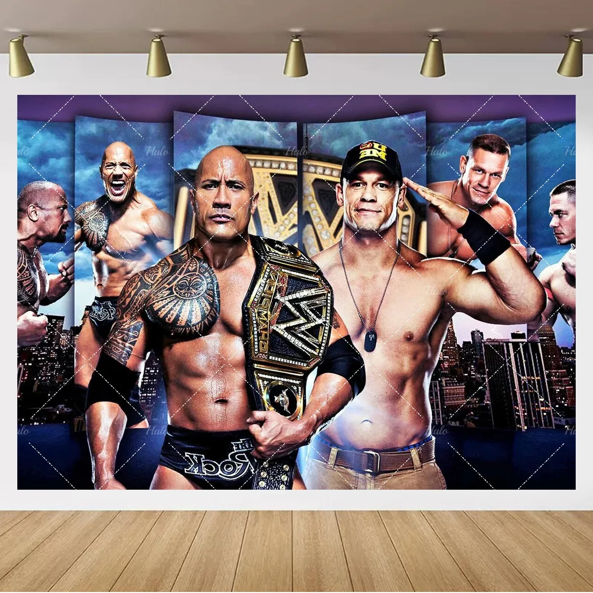 Wrestling Triathlon Party Decoration Backdrop WWE Happy Birthday Banner Backdrop Baby Shower Party Supplies