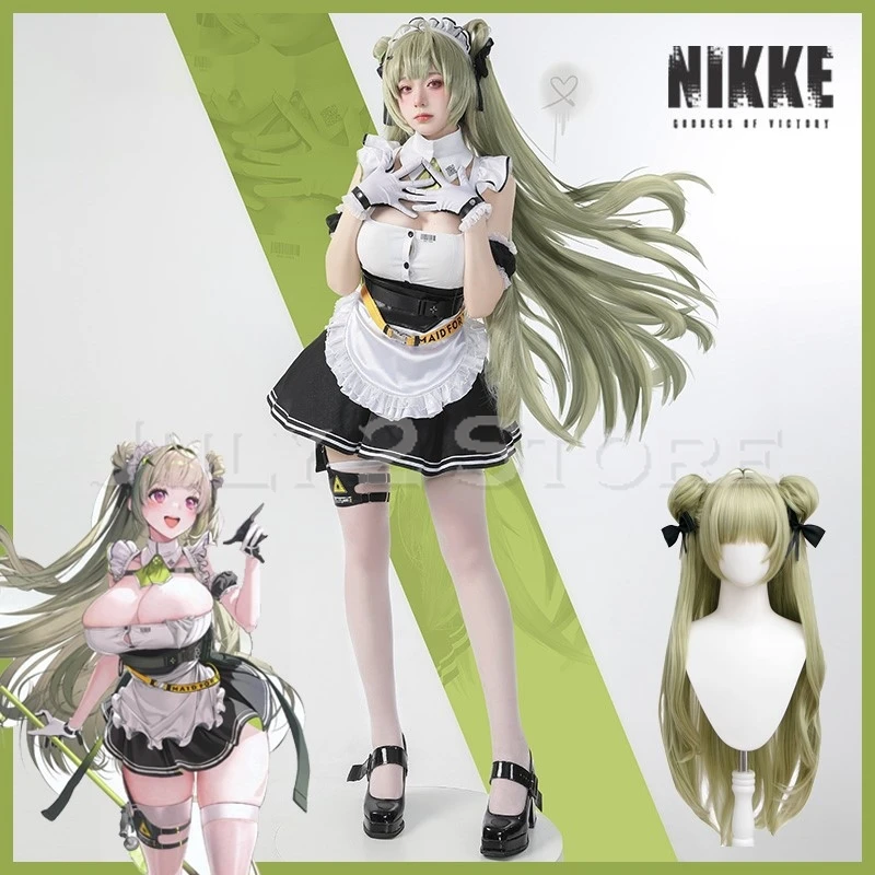 

Anime NIKKE: goddess of victory Soda Cosplay Maid Dress Cute Sexy Cosplay Girl Clothes Outfit Wig Halloween Women An Roleplay