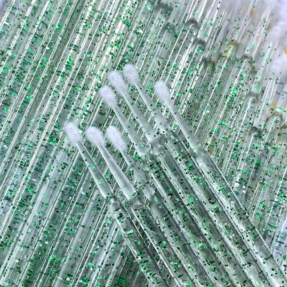 100 pièces Micro brosse cristal cils enlevant écouvillon Microbrosse Mascara baguettes applicateur Extension de cils pinceaux de maquillage outils