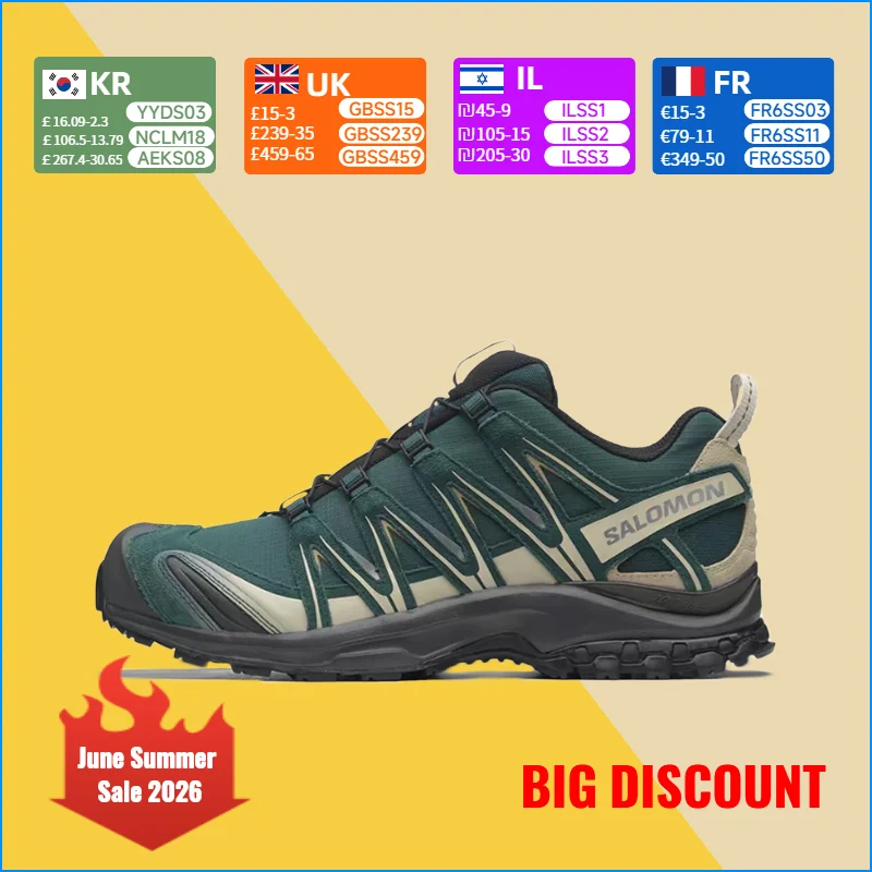 Salomon XA Pro 3D V9 Suede Non-slip,snug-fitting, supportive, lightweight low-top running shoes for men and women (Green) 491280