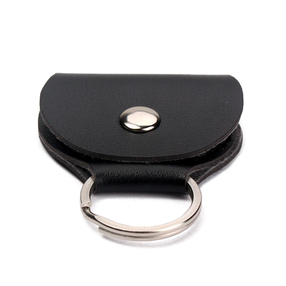 

1 Pc Pu Guitar Picks Holder Keychain Bag Plectrum Case Storage Accessory For Guitarists Portable Black