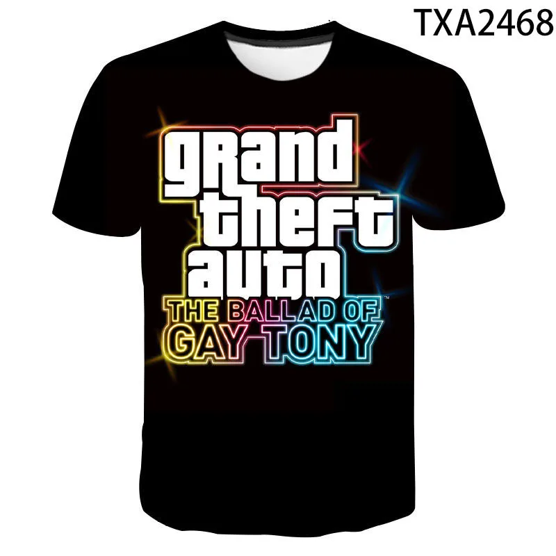 تي شيرت gta 5 تي شيرت عصري ملابس الشارع، تي شيرت رجالي مستوحى من Grand Theft Auto SAN Andreas، كاجوال بأكمام قصيرة للشارع