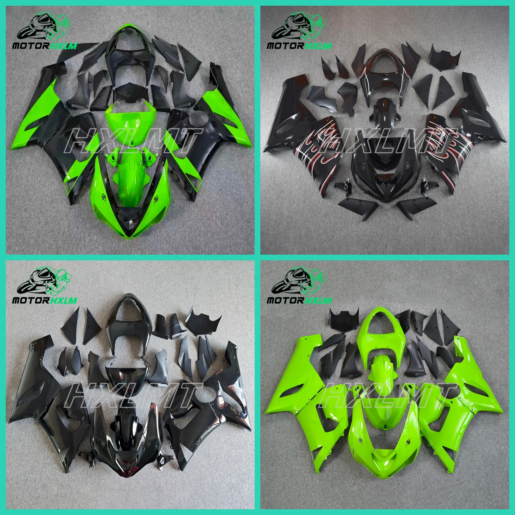 Customized Motorcycle Fairing Kits Fit For Kawasaki Ninja ZX-6R 05 06 ZX 6R ZX6R 636 2005 2006 ABS Plastic Bodywork Set