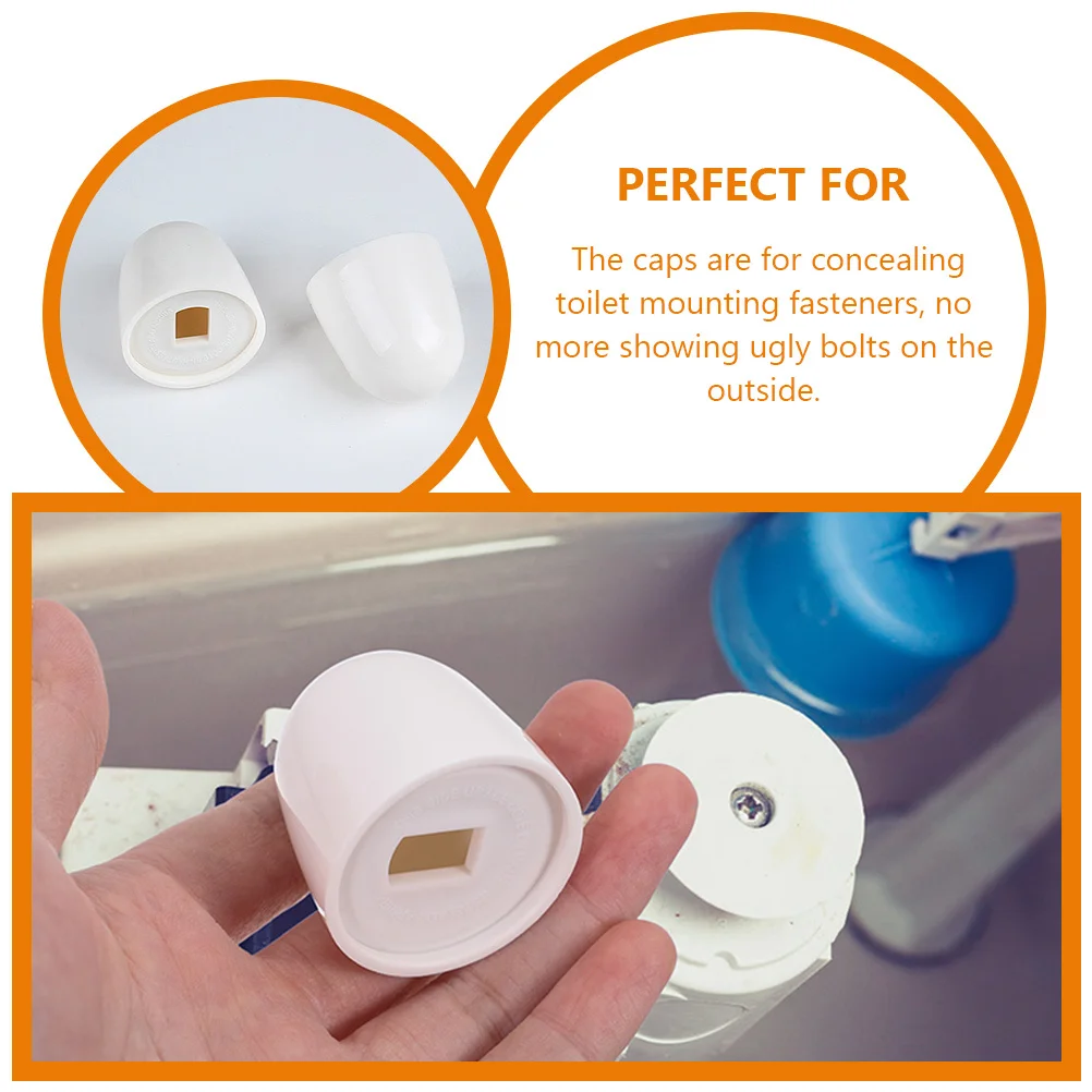 

1Pair Toilet Bolt Covers Universal Plastic Toilet Bowl Bolt Caps Replacement Parts Installation Accessories Screw Trim Cover