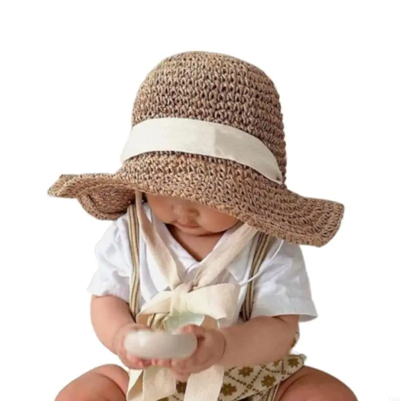 

C63C солнцезащитные шляпы для девочек, реквизит для фотосъемки, широкополая солнцезащитная шляпа