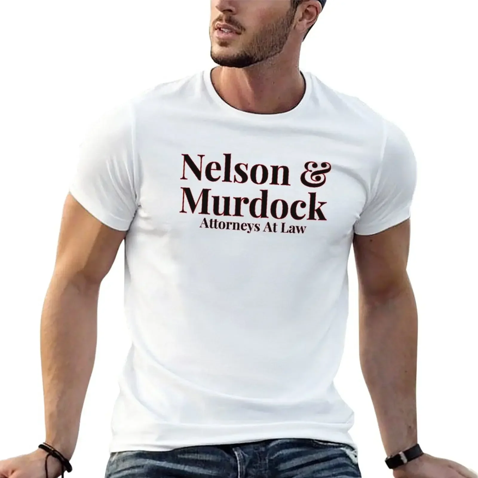 Mens graphic t-shirts anime men clothing harajuku oversized summer cotton Nelson & Murdock T-Shirt vintage clothes sports fans