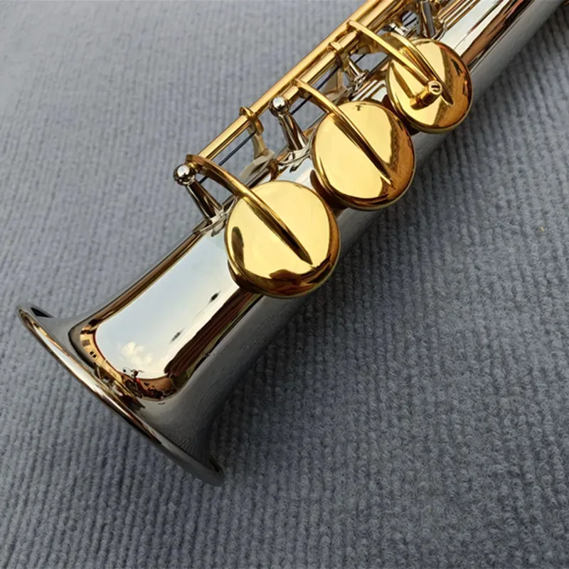 

2026 hot new New 875 B Tone Soprano Saxophone Nickel Silver Plated Gold Key Sax With Case