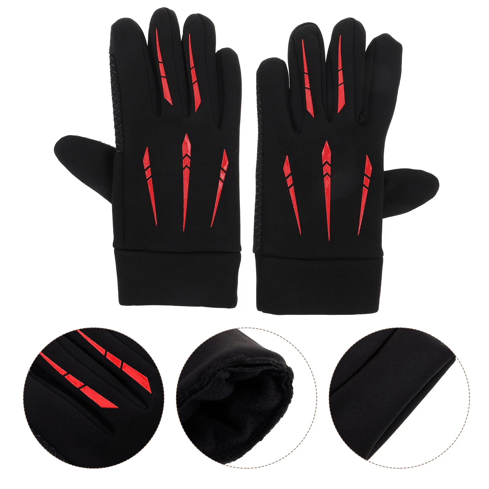 

Cold-proof Cycling Gloves Black Full-finger Touchscreen Compatible Waterproof Windproof Men Motorcycle Riding Gear