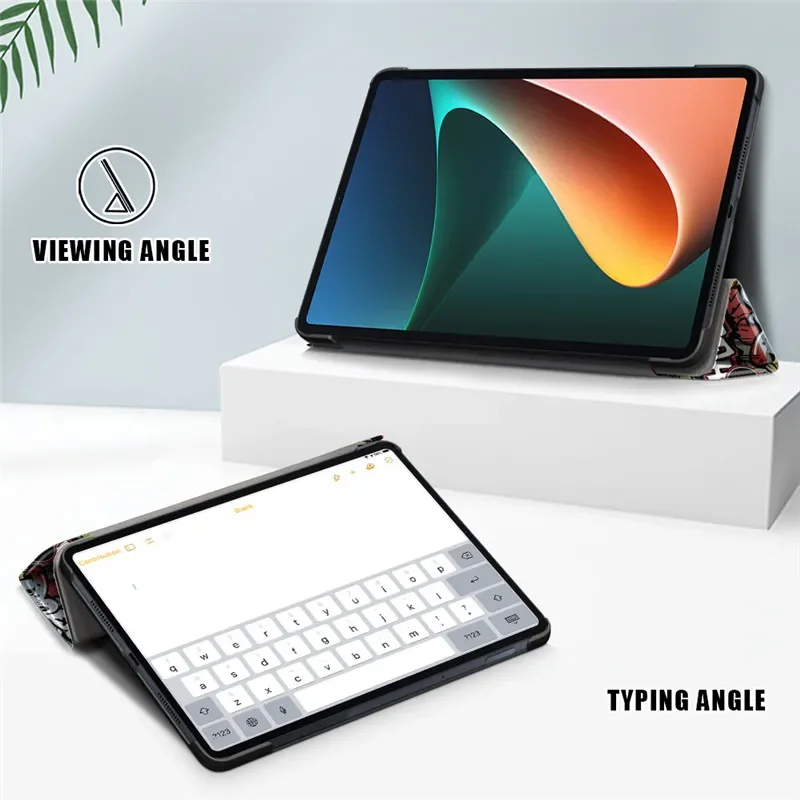 For Xiaomi Pad 5 Case 11 inch Magnetic Shockproof Tablet Cover For XiaoMi Mi Pad 5 Pro 2021 Painted Trifold Shell+Film+Stylus