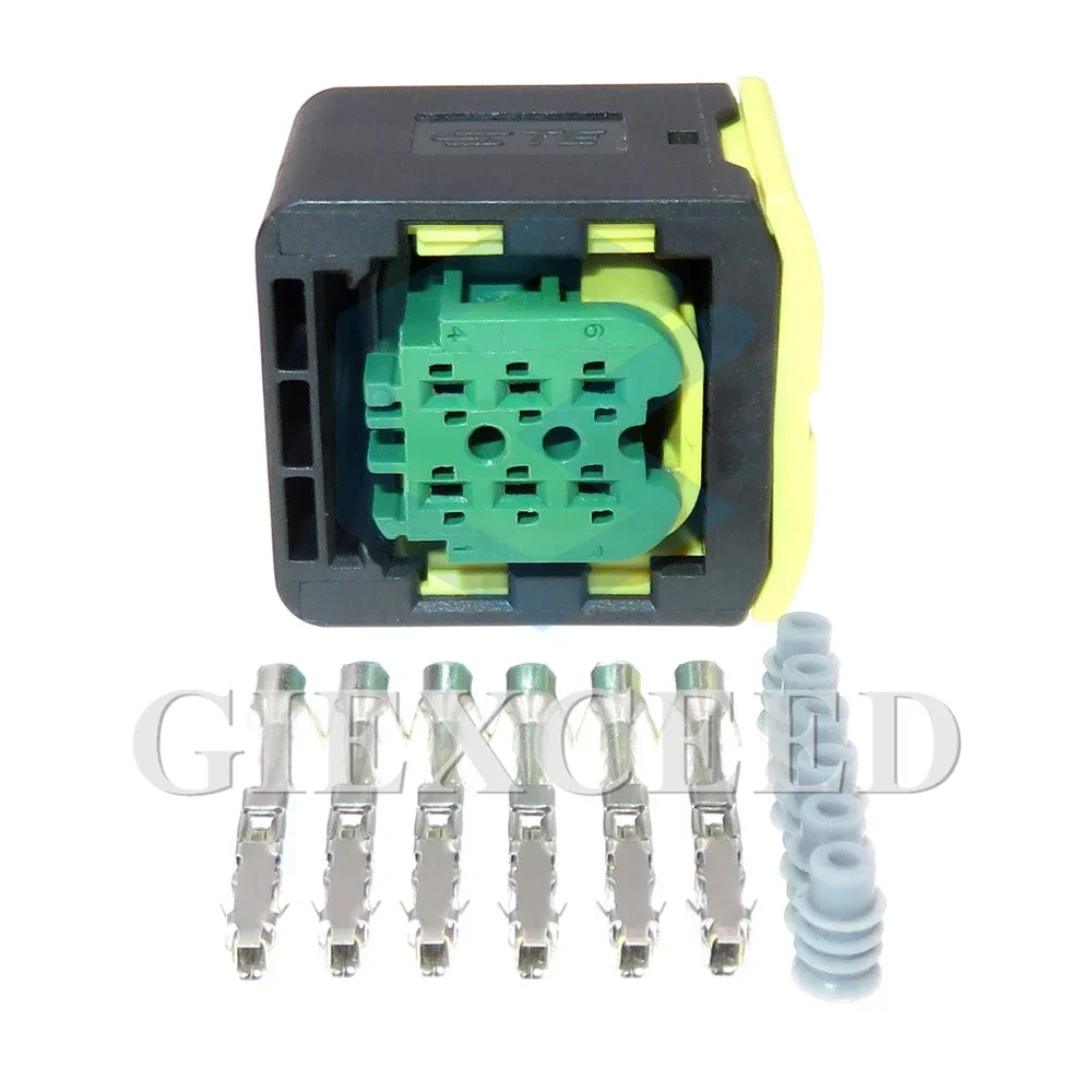 

1 комплект, 6-контактный автомобильный аксессуар серии 1,5, автомобильный водонепроницаемый разъем переменного тока в сборе 3-1418469-1, герметичная розетка для автомобильного электрического провода