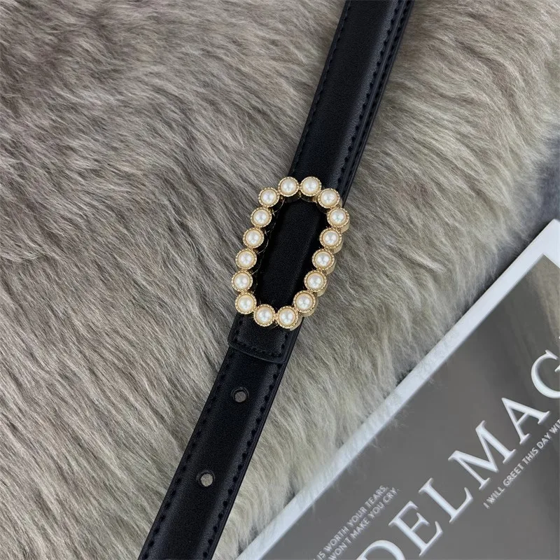ผู้หญิง Vintage Pearl Buckle ของแท้หนังรัดตัวหญิง Cummerbund Coat เข็มขัดชุด Decration เข็มขัดแคบ J083