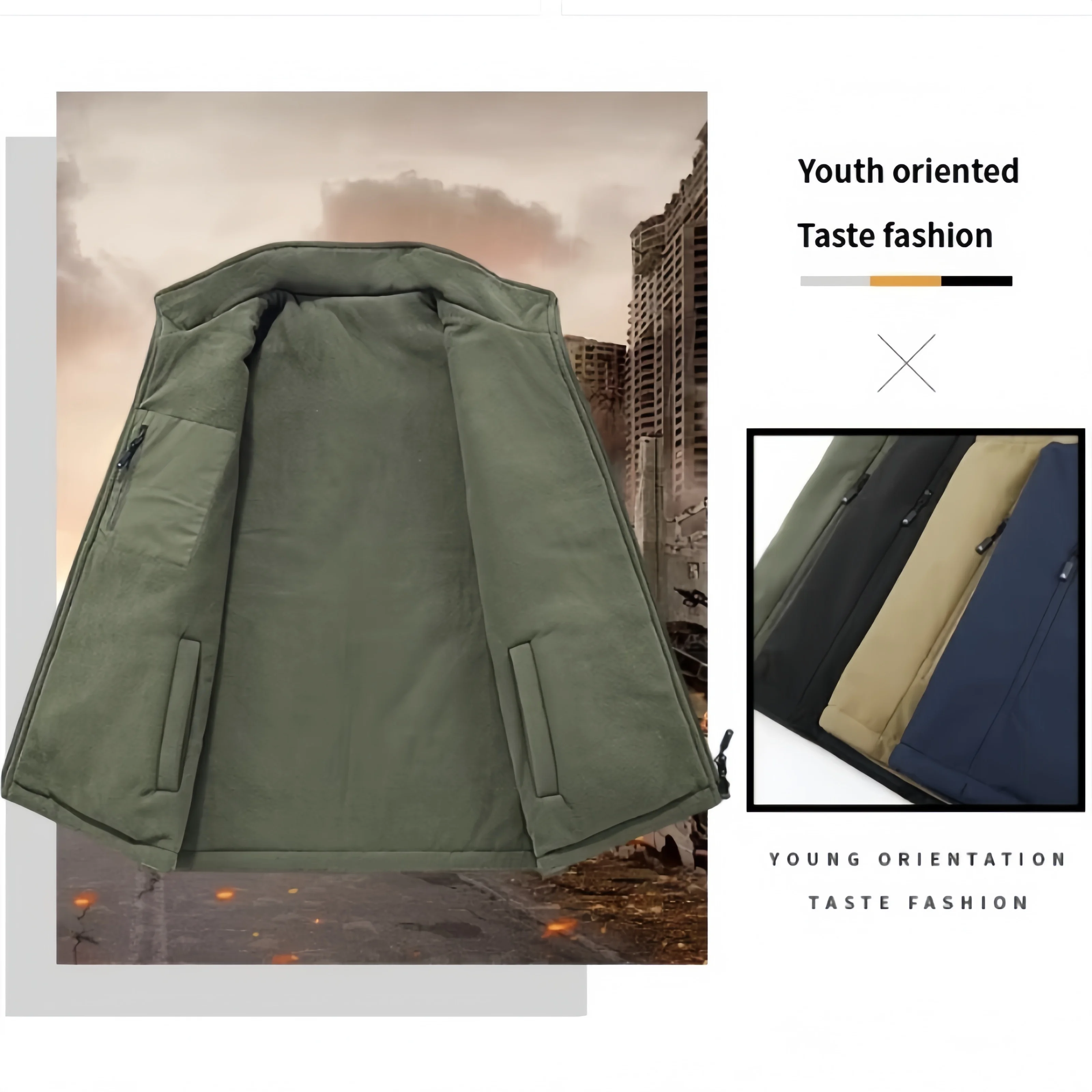 2025 نمط جديد للرجال خريف/شتاء 10 ألوان سترة غير رسمية شتاء دافئ سترة دون أكمام سترة على الوجهين ارتداء مع الصوف #3