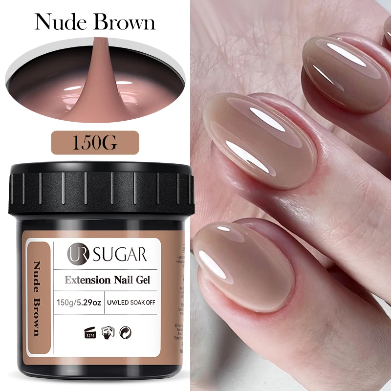 UR SUGAR 150g Soft Pink Quick Builder Nagelgel 6 IN 1 Acrygel für Nagelverlängerung, Selbstnivellierend, ablösbar, UV-LED-Gel