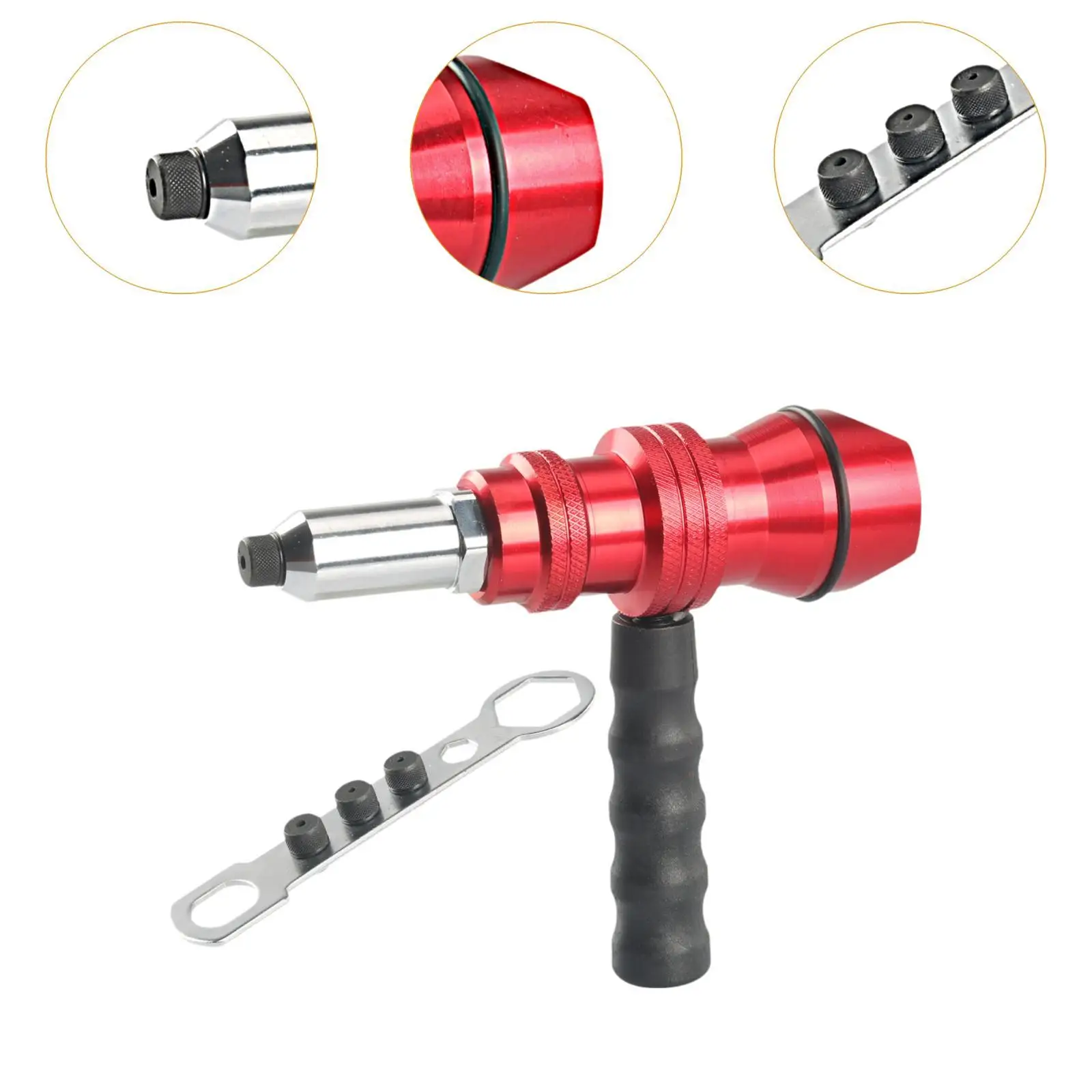 Electric Rivet Drill Tool Rivet Nut Adapter Riveting Maintenance Accessories Aluminum Alloy Easy to Install Cordless