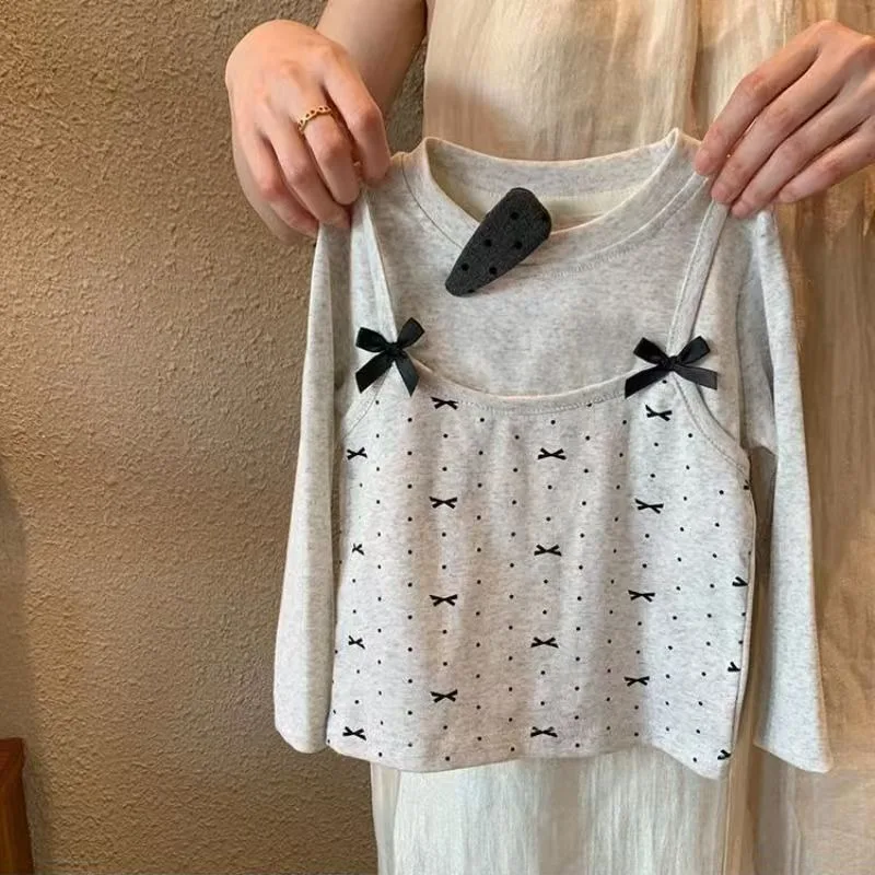 Kinder Mädchen Langarm 2-teiliges Set RAISE Herbst 2-8 Jahre Mädchen Zweiteiliges Top-Set mit Punktdruck Kinder Baby Mädchen Schlaghosen-Outfit – Detail 3