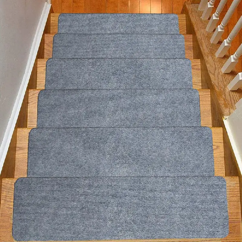 20x76cm Soft Stair Stepping Mat Variety Self-adhesive Non-slip Water Absorption Stair Carpet Mat Protector Rug Machine Washable