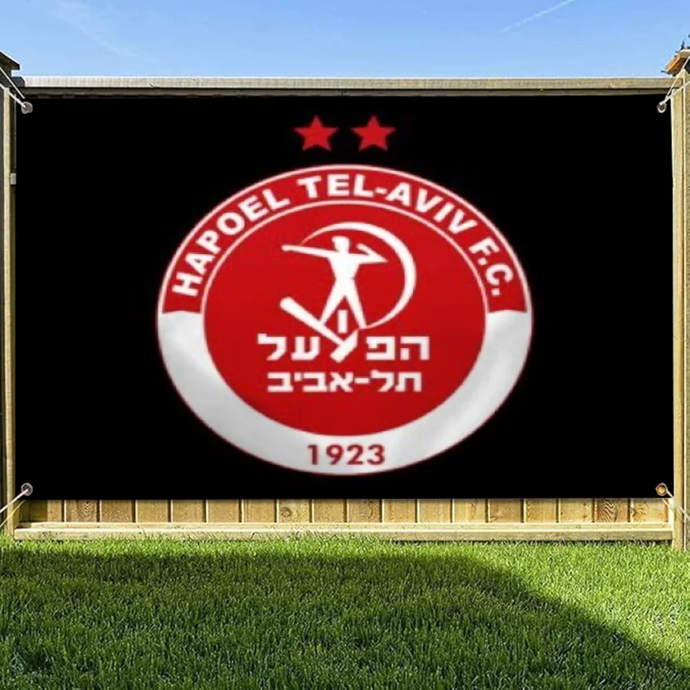 Hapoel Tel Aviv Garden Flag Four Hole Single Sided Flag Polyester Outdoor Decor Room Aesthetic Outdoor Flags Banners Decorations