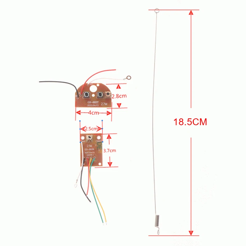 1 Set 4CH RC Remote Control 27MHz Circuit PCB Transmitter and Receiver Board with Antenna Radio System for Car Truck Toy P31B