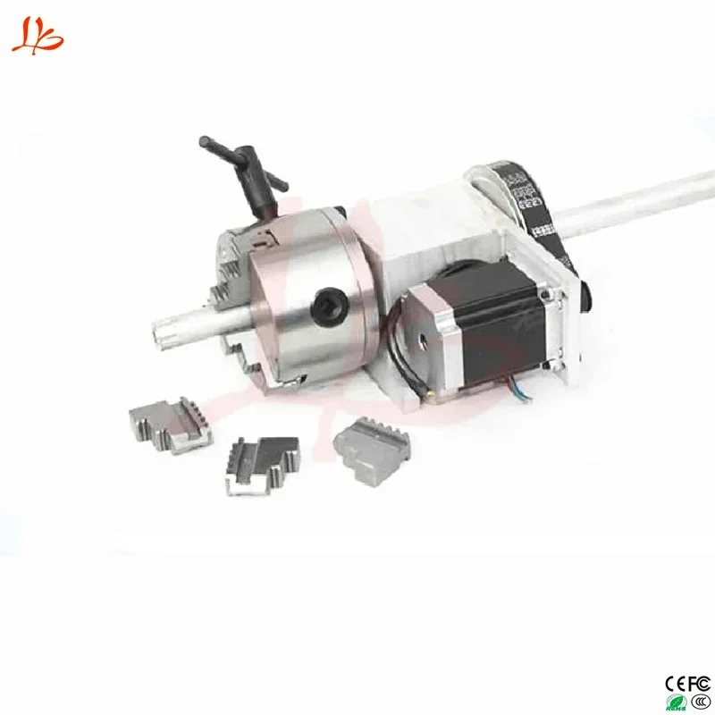 Jaw Chuck Hollow Shaft 4th  Rotary Axis for Cnc Router Wooden Working Machine Stepper Motor