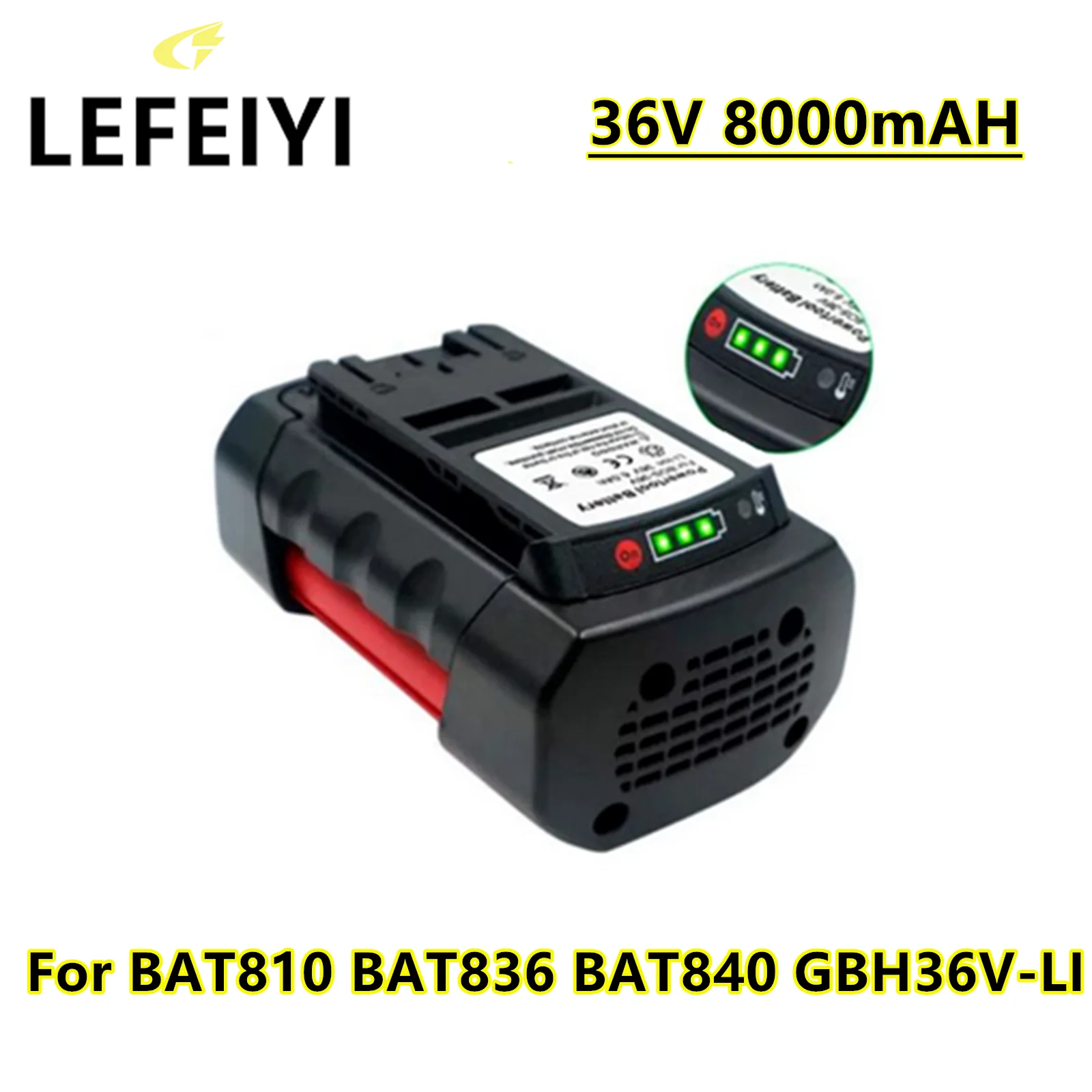 For Bosch BAT810 BAT840 2607336173 D70771 GBH 36V-LI 36VF-LI 36V 8000mAh Li-ion Replacement Cordless Power Tools Battery