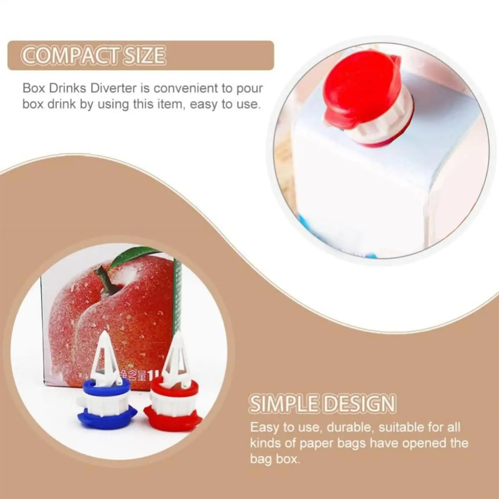 2Pcs Easy Open Milk Pourer, Leak-Proof Pouring Spout with Lid for Paper Cartons, Reusable Dispenser Kitchen Supplies