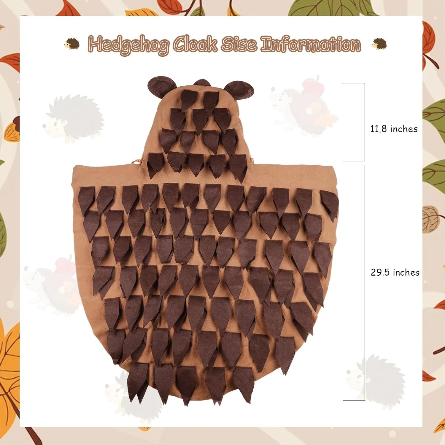 Fangleland Hedgehog Costume,Cute Animal Cloak for Party Costume Animal Theme Cosplay Party Dress Up Performance