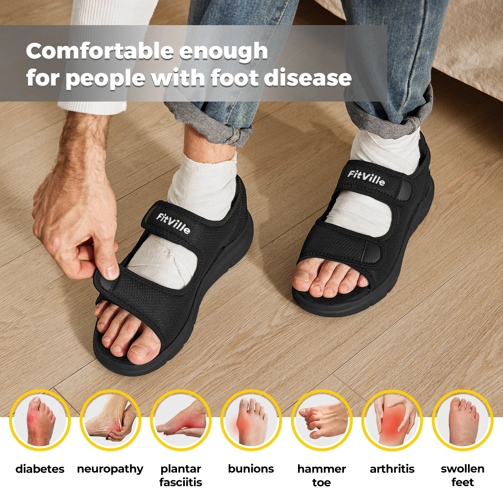 FitVille Herensandalen Zomer P - Men'S Shoes Plantar Fasciitis recensie en prijs