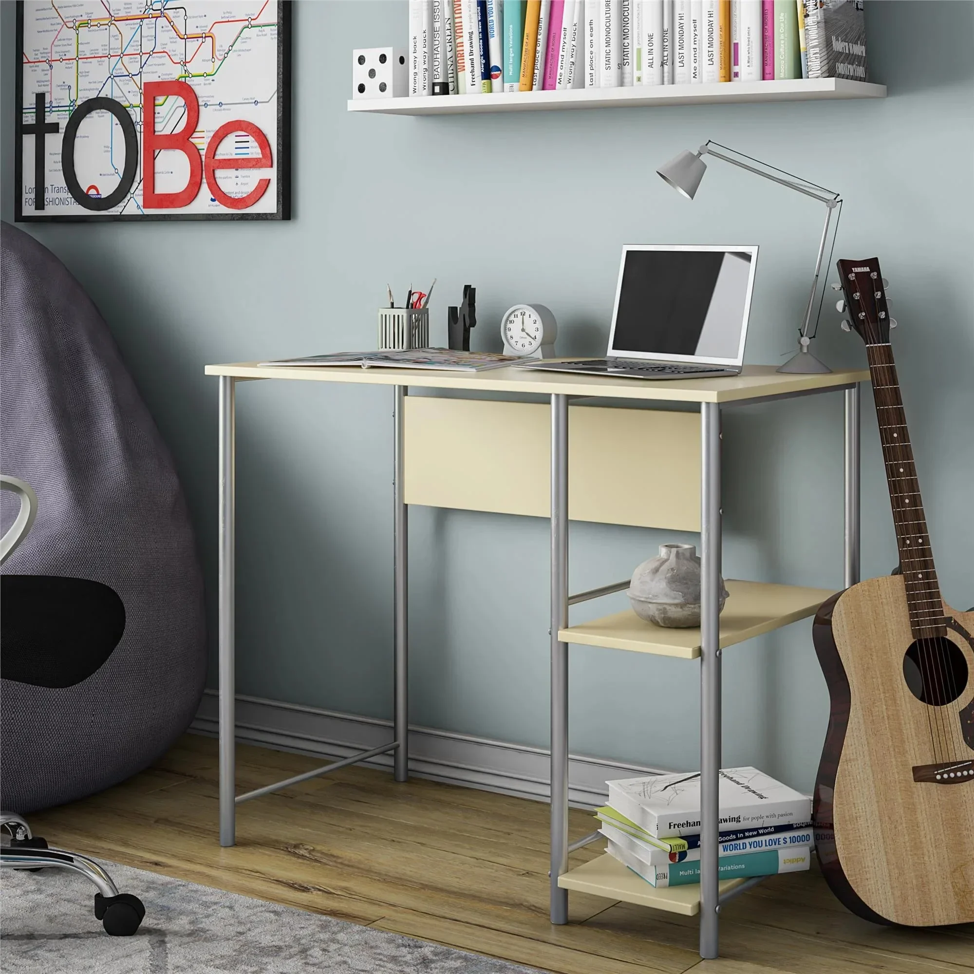 

Базовый металлический студенческий компьютерный стол, желтый