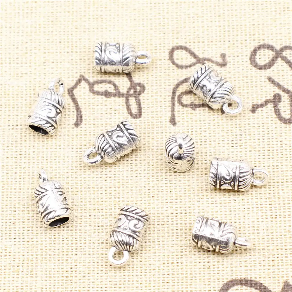 Jewels For Crafts Handmade Kids Bead Caps Tassel Cap Antique Silver Color Pendant For Necklace 7x14mm 10pcs